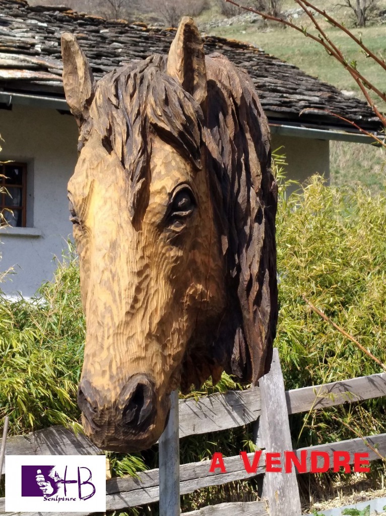 Tête de cheval sur tube et socle - 1'400.-